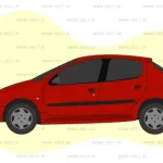 وکتور پژو 206, وکتور ماشین 206, فایل لایه باز 206, وکتور خودرو هاچ‌بک, طراحی خودرو پژو 206, تصویر وکتور 206