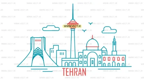 وکتور تهران,وکتور شهر تهران,وکتور برج میلاد,وکتور میدان آزادی,وکتور میدان شهیاد,وکتور طهران
